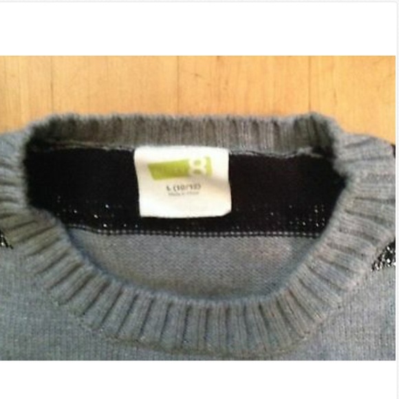 Crazy 8 Girls Gray Strped Sweater Sz Large 10/12 - Picture 4 of 9